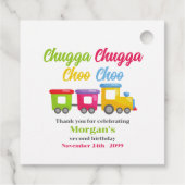 2e verjaardagsfeest Chugga Choo Kleurrijke trein Bedankjes Labels (Achterkant)