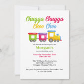 2e verjaardagsfeest Chugga Choo Kleurrijke trein Kaart (Voorkant)