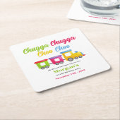 2e verjaardagsfeest Chugga Choo Kleurrijke trein Kartonnen Onderzetters (Schuin)