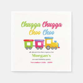 2e verjaardagsfeest Chugga Choo Kleurrijke trein Servet