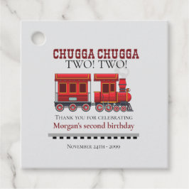 2e Verjaardagsfeest Schattigee Rode Westerne Trein Bedankjes Labels