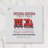 2e Verjaardagsfeest Schattigee Rode Westerne Trein Bedankjes Labels (Voorkant)