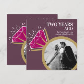 2e verjaardagsfeestje granaat ring twee foto's kaart (Voorkant / Achterkant)