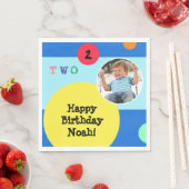 2e verjaardagsfeestje kleurrijk helder modern papi servet (Insitu)