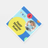 2e verjaardagsfeestje kleurrijk helder modern papi servet (Hoek)