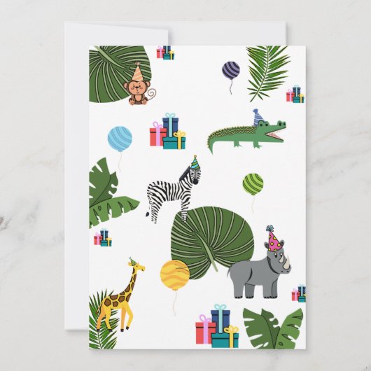 2e verjaardagsfeestje, Oerwouden, wild Kaart (Achterkant)