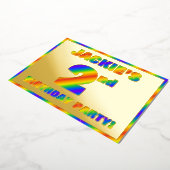 2e verjaardagsfeestje — plezier, regenboogspectrum folie uitnodiging (Gedraaid)