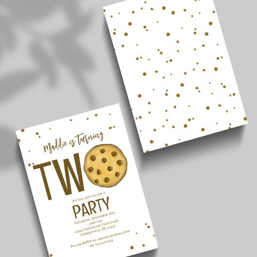 2e verjaardagsfeestje Schattigee cookie Kaart