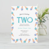 2e verjaardagsfeestje | Uitnodiging voor ijs (Staand voorkant)