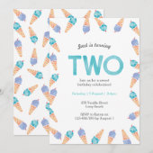 2e verjaardagsfeestje | Uitnodiging voor ijs (Voorkant / Achterkant)