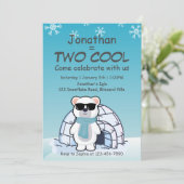 2e verjaardagsjongen Two Cool IJsbeer Iglo Kaart (Staand voorkant)