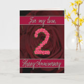 2e verjaardagskaart met rozen en bladeren kaart (Gele Bloem)