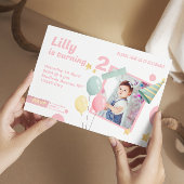 2e Verjaardagsmeisje Schattigee foto-booth Invitat Informatiekaartje