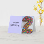 2e verjaardagstaart kaart (Gele Bloem)