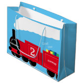 2e verjaardagstrein gepersonaliseerd groot cadeauzakje (Voorkant Gekanteld)