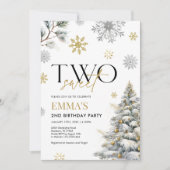 2e verjaardagsuitnodiging, Winter Twee Verjaardag  Kaart (Voorkant)