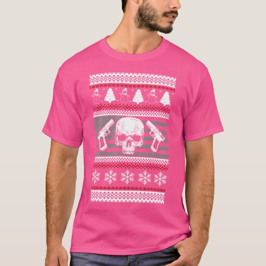 2e wijziging lelijke kerstmis Pistolen T-shirt (Voorkant)