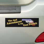 2e wijziging Pistool vergunning Bumpersticker (Op auto)