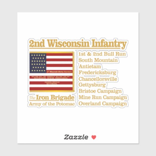 2e Wisconsin Infantry (BH) Sticker (Vel)