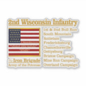 2e Wisconsin Infantry (BH) Sticker (Voorkant)
