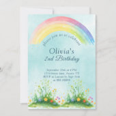 2e Zomer Waterverf Rainbow Blue Sky Verjaardag Kaart (Voorkant)