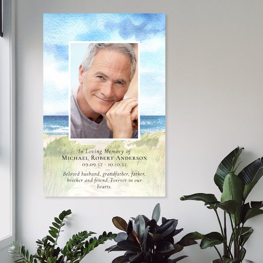 2ftx3ft strand fotohulde begrafenis monument poster