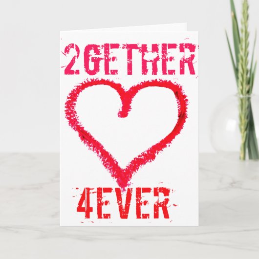 2gether 4ever tienerliefde op Valentijnsdag Feestdagen Kaart (Voorkant)