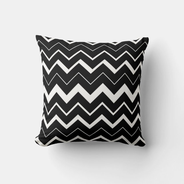 2in1 Black White Chevron Pattern-kussen Kussen (Voorkant)