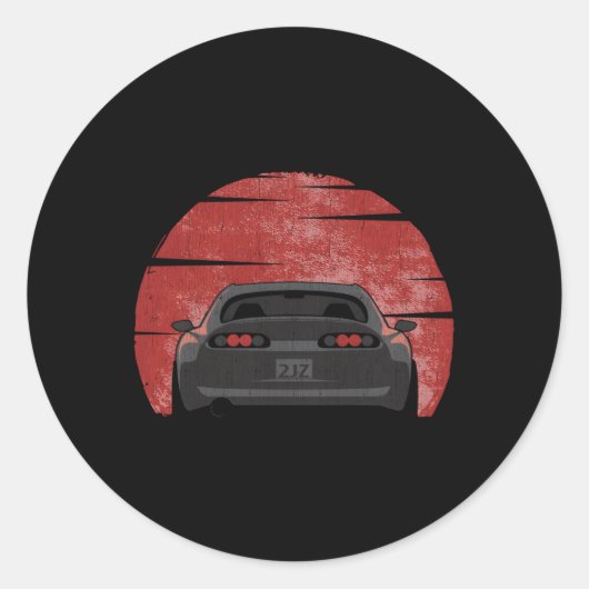 2JZ Black Supra Ronde Sticker (Voorkant)