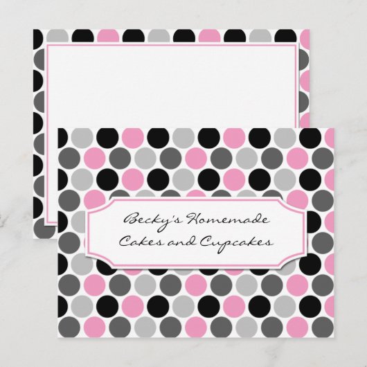#2Modern roze grijze cirkels Recipkaarten Briefkaart (Voorkant / Achterkant)