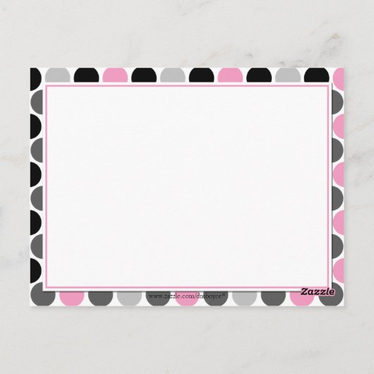 #2Modern roze grijze cirkels Recipkaarten Briefkaart (Achterkant)