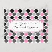 #2Modern roze grijze cirkels Recipkaarten Briefkaart (Voorkant)