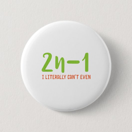 2n-1 ik kan niet eens Wiskunde Algebra Humor Mat. Ronde Button 5,7 Cm (Voorkant)