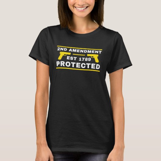2nd Amendment Protected 2A Gun T-shirt (Voorkant)