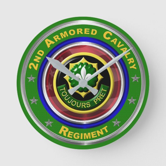 2nd Armored Cavalry Keepsake Ronde Klok (Voorkant)