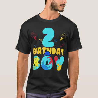 2nd Birthday Boy Gaming Party 2 Years Old Gamer G T-shirt