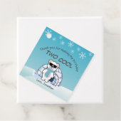 2nd Birthday Boy Two Cool Polar Bear Iglo Bedankjes Labels (In situ)