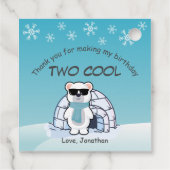 2nd Birthday Boy Two Cool Polar Bear Iglo Bedankjes Labels (Achterkant)