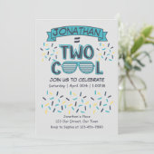 2nd Birthday Boy Two Cool Sunglasses Kaart (Staand voorkant)