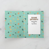 2nd Birthday Cute Dinosaur Cartoon Adorable Dino Kaart (Binnen)