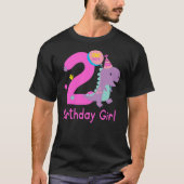 2nd Birthday Dinosaur Girl T-Rex Matching Family P T-shirt (Voorkant)