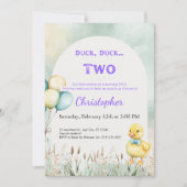 2nd Birthday Invitation Duck Duck Two Theme Kaart (Voorkant)