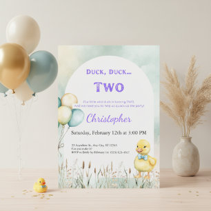 2nd Birthday Invitation Duck Duck Two Theme Kaart