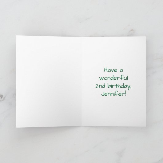 2nd Birthday: Loving Hearts Pattern, Rainbow # 2 Kaart (Binnen)