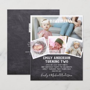 2ND Birthday Photo Collage Boy of Girl Mixed Mixed