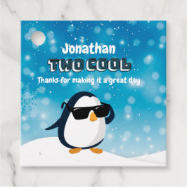 2nd Birthday Two Cool Penguin Boy Bedankjes Labels
