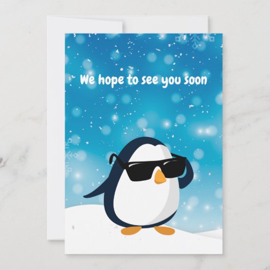 2nd Birthday Two Cool Penguin Boy Kaart (Achterkant)