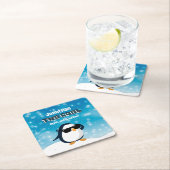 2nd Birthday Two Cool Penguin Boy Kartonnen Onderzetters (Insitu)