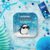 2nd Birthday Two Cool Penguin Boy Papieren Bordje (Feest)