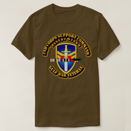 2nd Corps Support Command w DS SVC Ribbons T-shirt (Design voorkant)